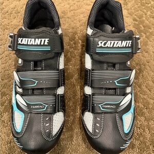 Ladies Scattante Cycling Shoes in Black & Light Blue